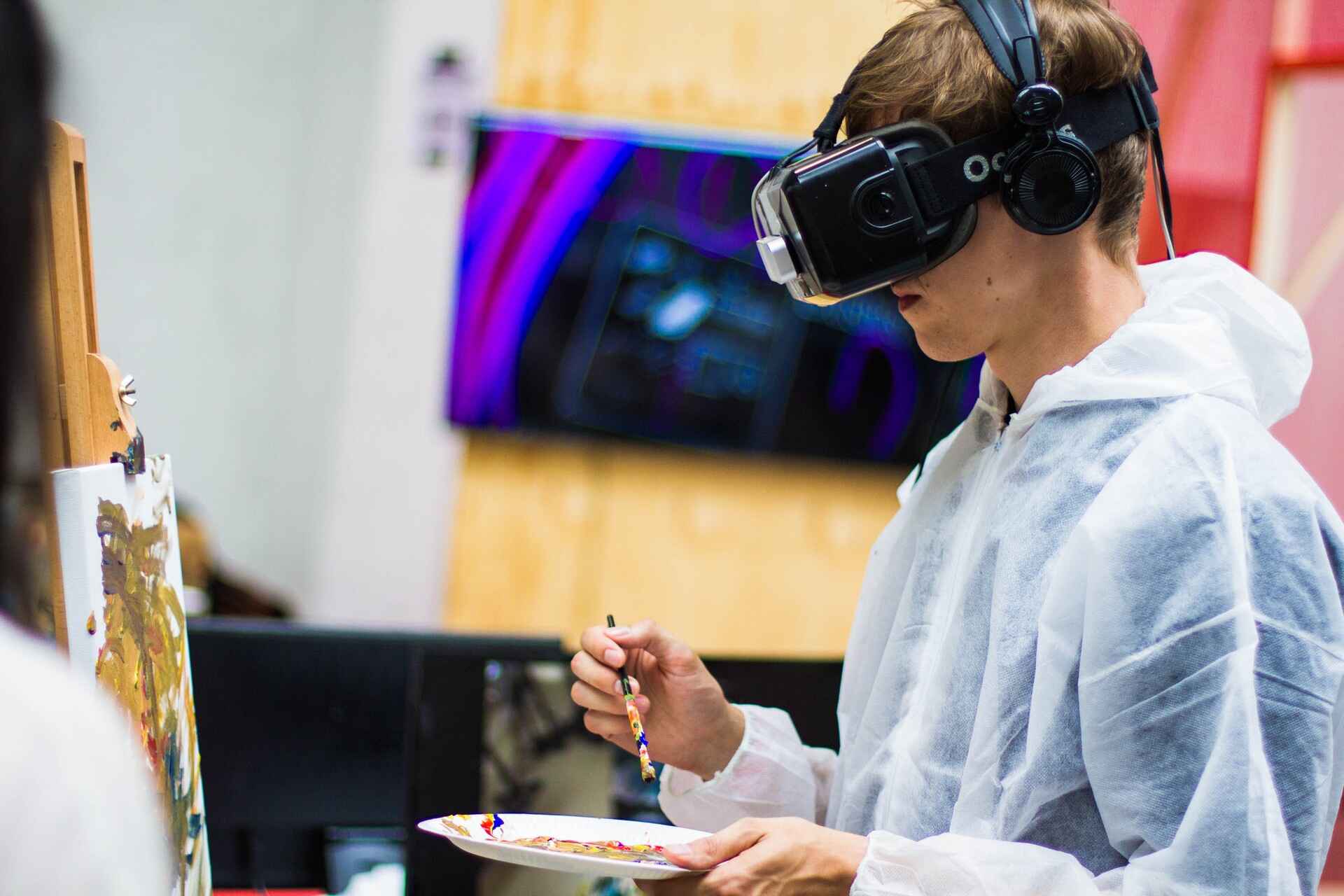Person with a VR headset on
